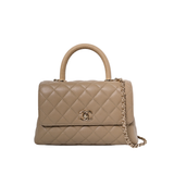 Chanel Coco Handle Small Dark Beige GHW - (MICROCHIP)