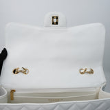 Chanel Vintage Single Flap White Caviar GHW -s12