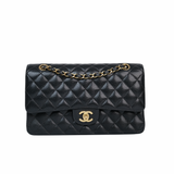 Chanel Double Flap Medium Black Caviar GHW -s9