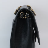 Chanel Double Flap Jumbo Black Ghw -s16