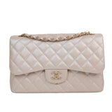 Chanel Double Flap Jumbo Iridescent Beige - s16