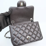 Chanel Mini Square Dark Brown SHW - s26