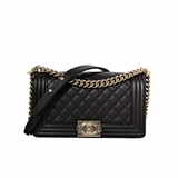 Chanel Le Boy Old Medium Dark Brown