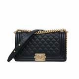 Chanel Le Boy Old Medium Black AGHW - s30