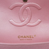 Chanel Double Flap Medium Iridescent Pink GHW - s27