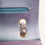 Chanel Double Flap Medium Iridescent Purple - (MICROCHIP)