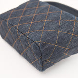 Chanel Classic Mini Hobo Pouch w/ Chain Dark Blue Denim