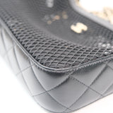 Chanel 2025SS Mesh & Shiny Lambskin Clutch with Chain
