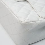 Chanel Vintage Single Flap White Caviar GHW -s12
