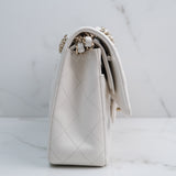 HOLD / Chanel Double Flap Medium White - GHW