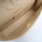 Chanel Double Flap Medium Beige Claire GHW - (MICROCHIP)