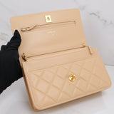 Chanel Wallet on Chain (WOC) Beige Pearl Crush - (MICROCHIP)