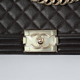 Chanel Le Boy Old Medium Dark Brown