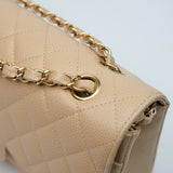 Chanel Double Flap Medium Beige Claire GHW - (MICROCHIP)