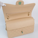 Chanel Beige Double Flap Jumbo Beige Clair -s17