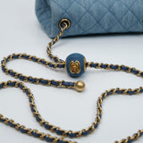 Chanel Mini Square Denim Blue Pearl Crush - (MICROCHIP)