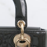 Dior Lady Dior Small Patent Dark Gray