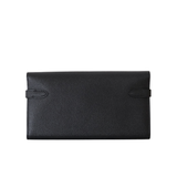 Hermes Kelly Wallet Black PHW - A