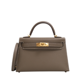 Hermes Mini Kelly Etoupe GHW - Z