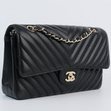 Chanel Chevron Double Flap Medium -s23