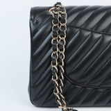 Chanel Chevron Double Flap Medium -s23