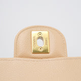 Chanel Double Flap Medium Beige Claire GHW - (MICROCHIP)