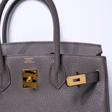 Hermes Birkin 30 Etain GHW - A