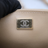Chanel Mini Rectangle Raffia Dark Beige GHW