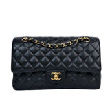 Chanel Double Flap Medium Black GHW -s20