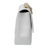 Chanel Vintage Single Flap White Caviar GHW -s12