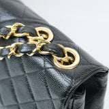 Chanel Vintage Flap Black Caviar GHW - s7