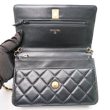 Chanel WOC Black Lambskin Pearl Crush GHW - s30