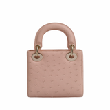 Lady Dior Mini Pink Ostrich GHW