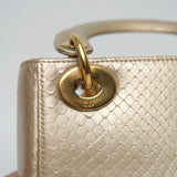 Dior Mini Lady D Phython Gold
