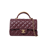 Chanel Mini Rec Top Handle Burgundy GHW - (MICROCHIP)