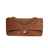 Chanel Maxi Flap 32CM Suede Camel GHW