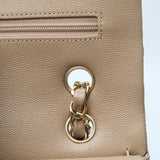 Chanel Double Flap Medium Dark Beige GHW - (MICROCHIP)