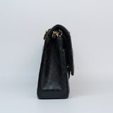 Chanel Double Flap Medium Black Caviar GHW -s9