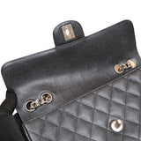 Chanel East West Flap Black Caviar SHW -s11