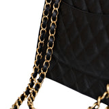 Chanel Double Flap Jumbo Black GHW -s24