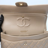 Chanel Double Flap Medium Dark Beige GHW - (MICROCHIP)