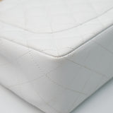 Chanel Vintage Single Flap White Caviar GHW -s12