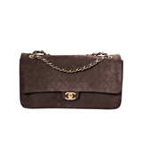 HOLD | Chanel Maxi Flap Suede Choco Brown GHW - (MICROCHIP)