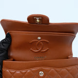 Chanel Double Flap Small Dark Caramel GHW - (MICROCHIP)