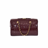 Chanel Bowling Bag Croc Burgundy