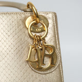 Dior Mini Lady D Phython Gold
