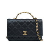 Chanel WOC Black Letres Top Handle GHW - (MICROCHIP)