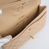 Chanel Double Flap Medium Beige Claire -(MICROCHIP)