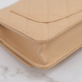 Chanel Wallet on Chain (WOC) Beige Pearl Crush - (MICROCHIP)