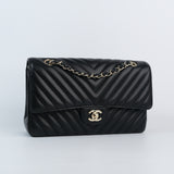 Chanel Chevron Double Flap Medium -s23